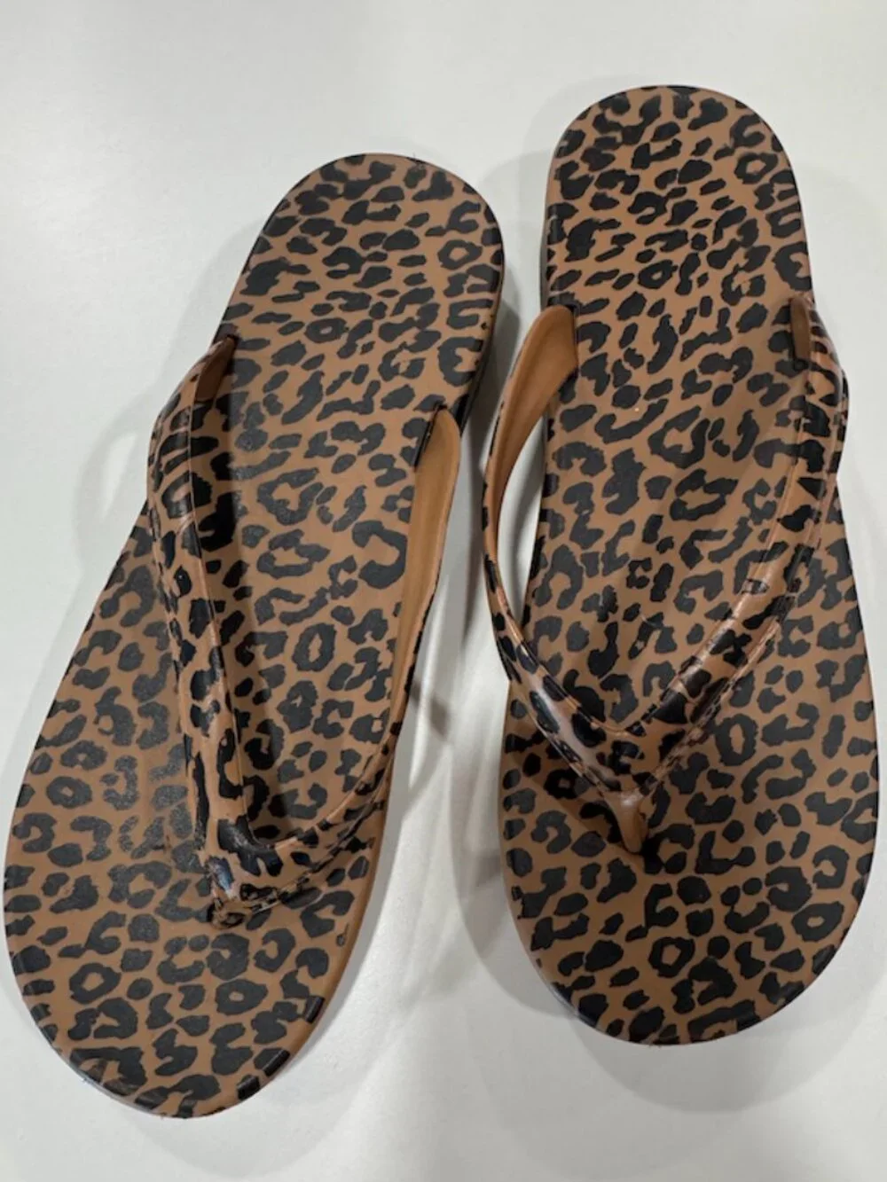 Leopard Wedge Flip Flops